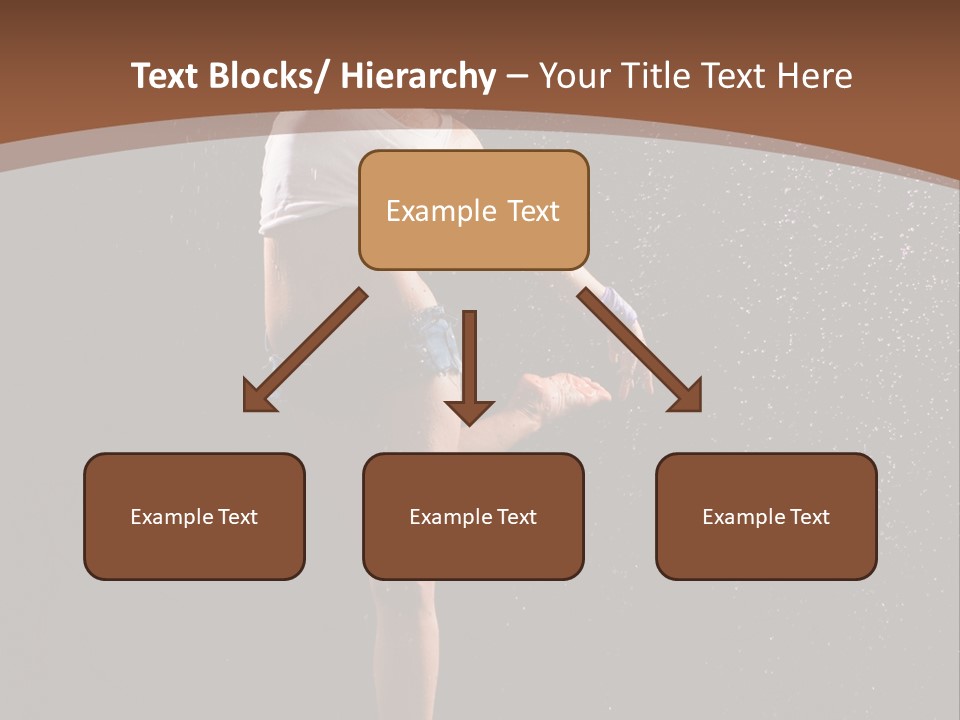 A Woman Jumping In The Air In The Rain PowerPoint Template