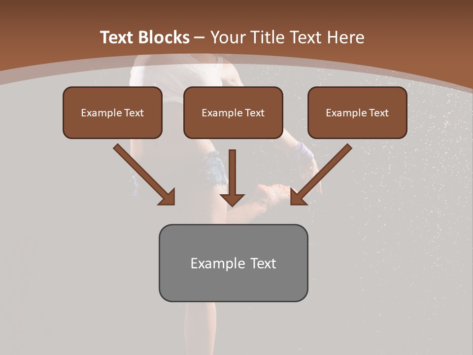 A Woman Jumping In The Air In The Rain PowerPoint Template