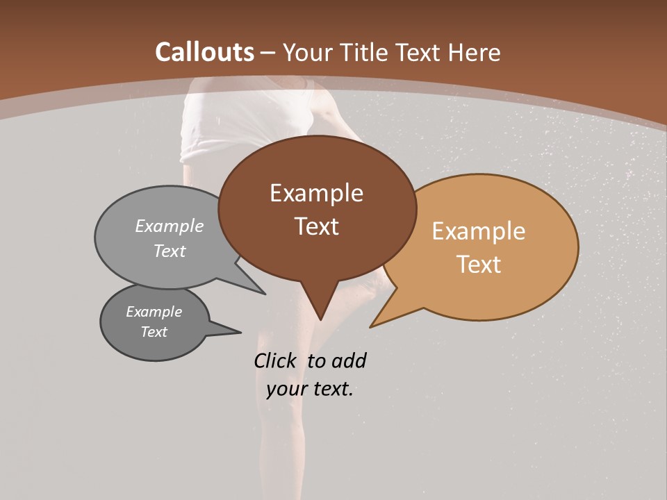 A Woman Jumping In The Air In The Rain PowerPoint Template