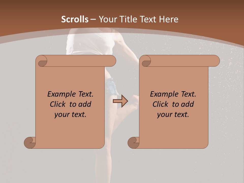 A Woman Jumping In The Air In The Rain PowerPoint Template