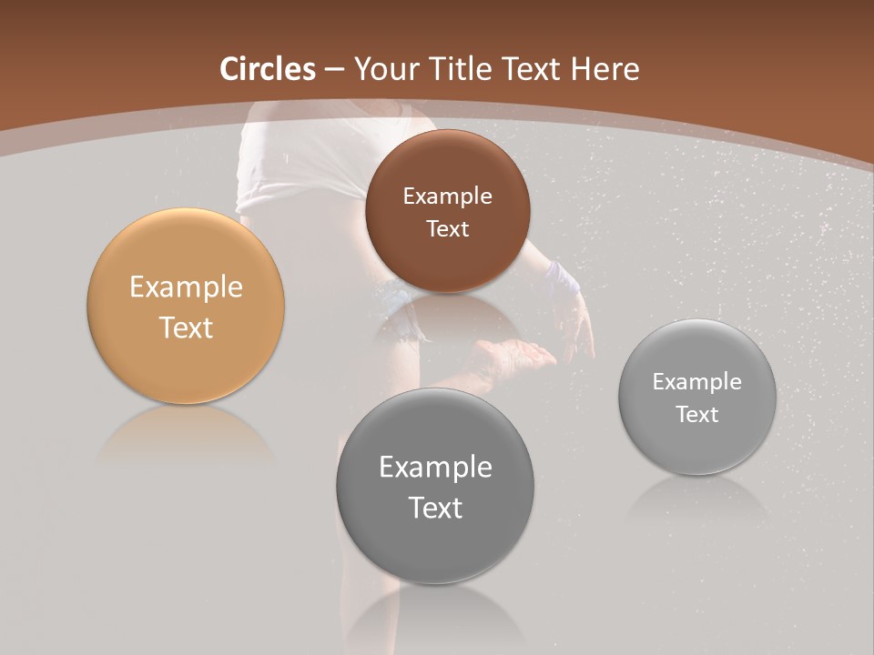 A Woman Jumping In The Air In The Rain PowerPoint Template