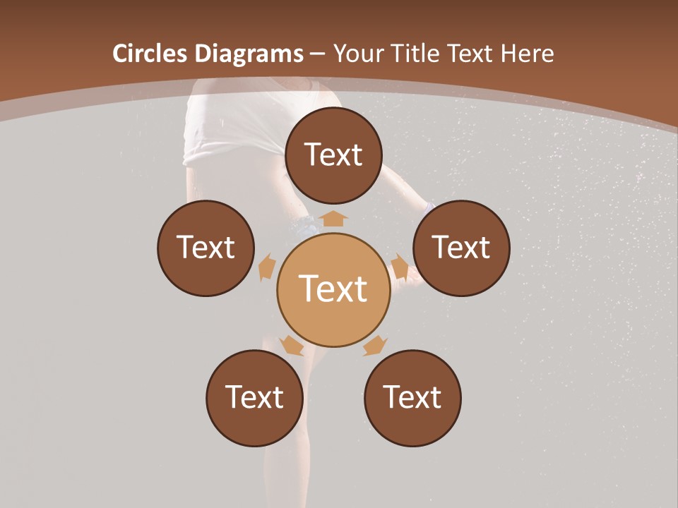 A Woman Jumping In The Air In The Rain PowerPoint Template