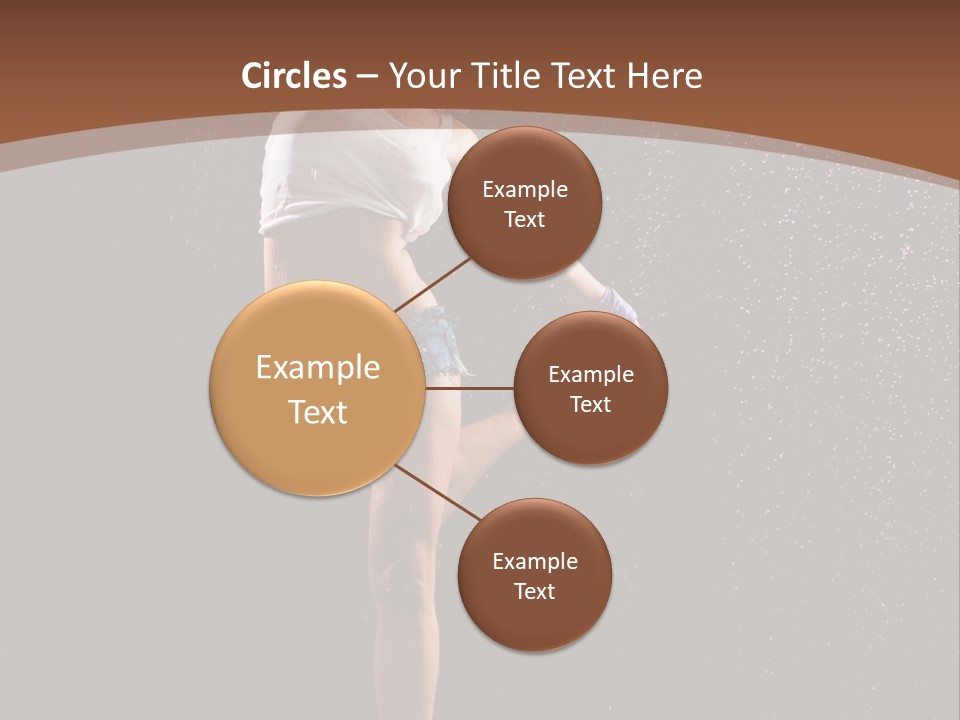 A Woman Jumping In The Air In The Rain PowerPoint Template