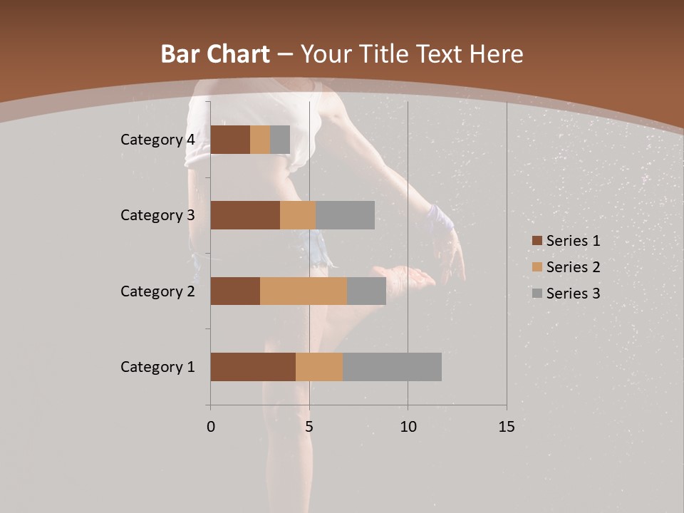 A Woman Jumping In The Air In The Rain PowerPoint Template