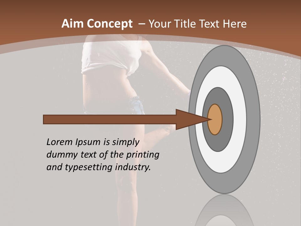 A Woman Jumping In The Air In The Rain PowerPoint Template