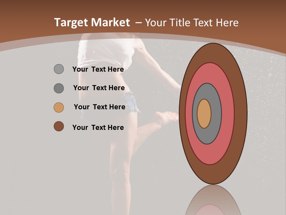 A Woman Jumping In The Air In The Rain PowerPoint Template