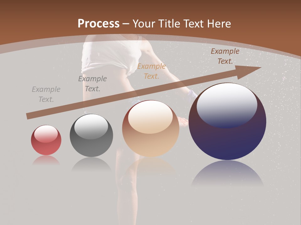 A Woman Jumping In The Air In The Rain PowerPoint Template