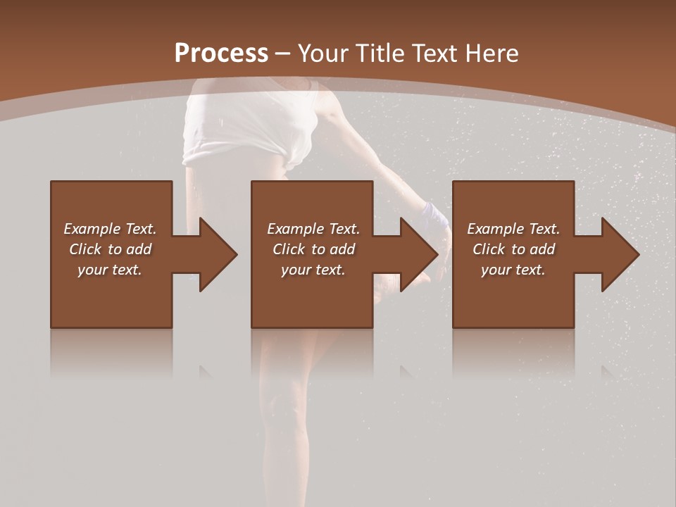 A Woman Jumping In The Air In The Rain PowerPoint Template