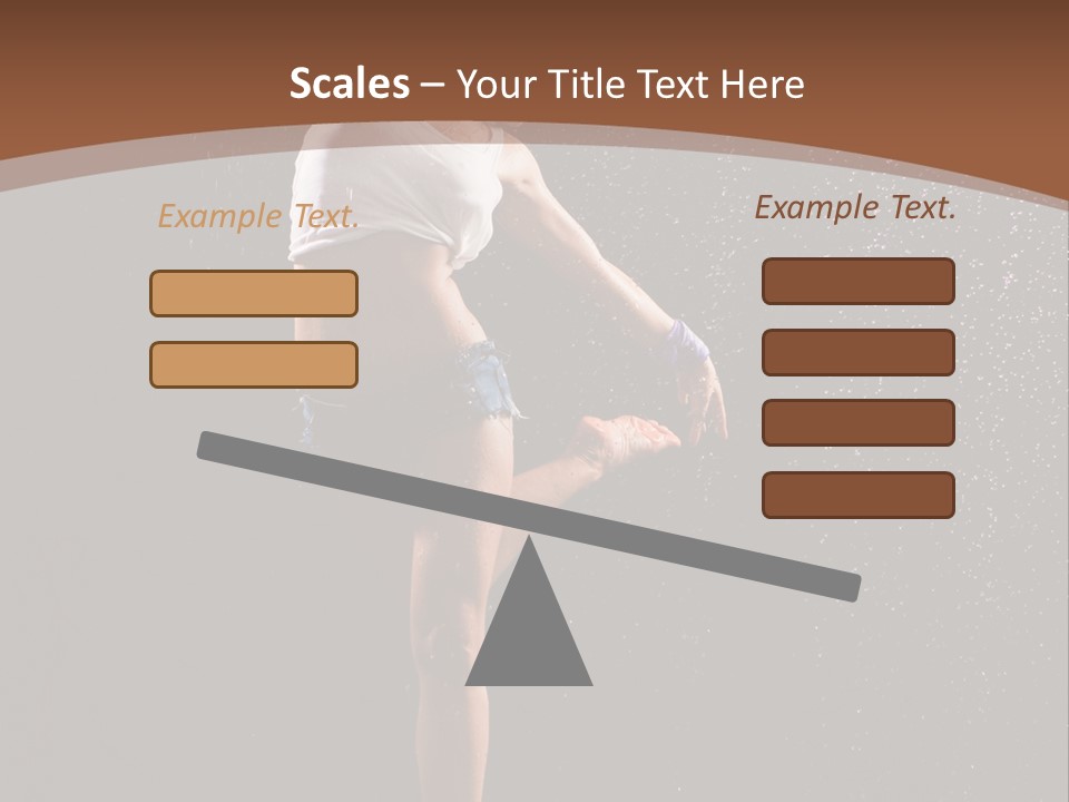 A Woman Jumping In The Air In The Rain PowerPoint Template