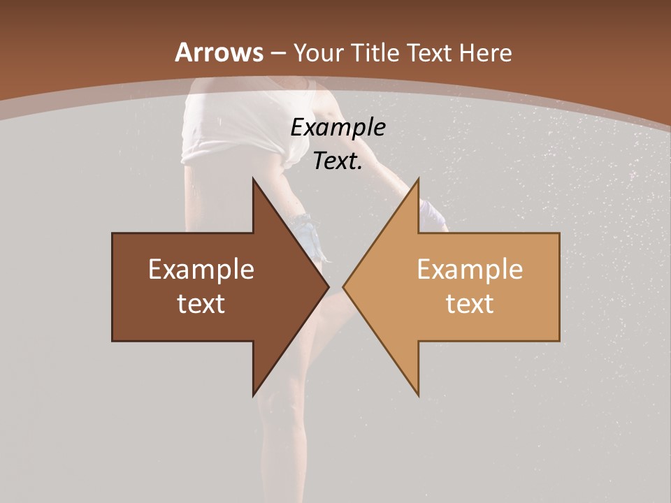 A Woman Jumping In The Air In The Rain PowerPoint Template