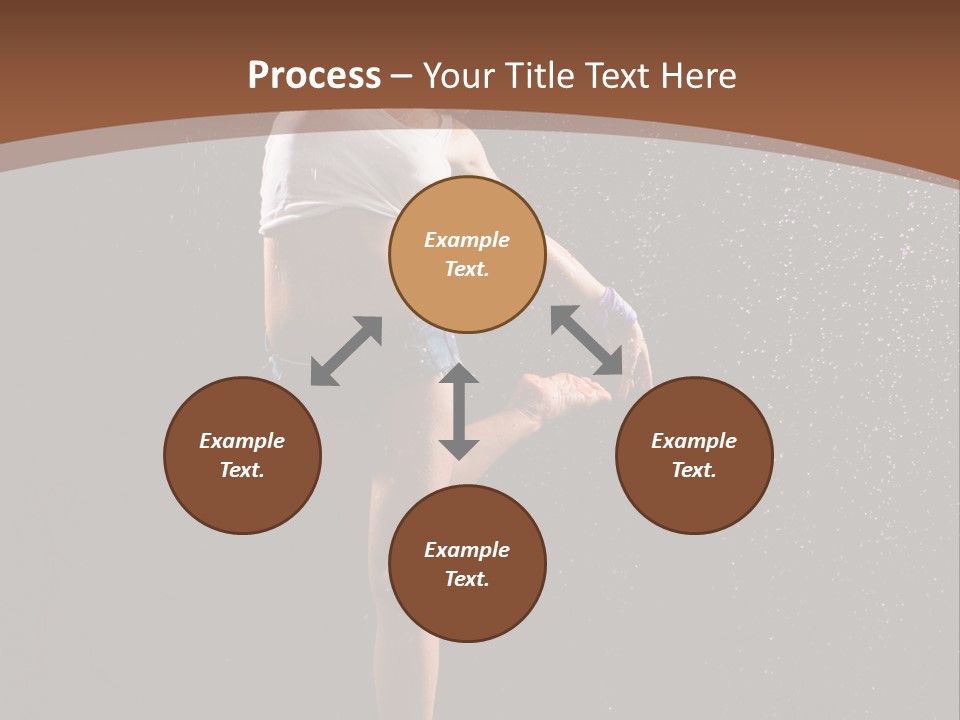 A Woman Jumping In The Air In The Rain PowerPoint Template