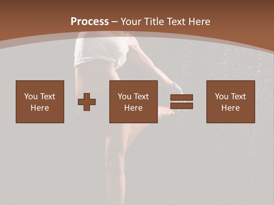 A Woman Jumping In The Air In The Rain PowerPoint Template