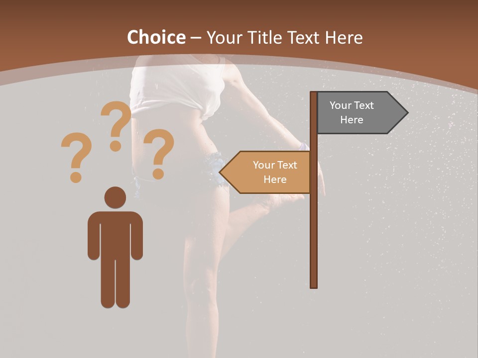 A Woman Jumping In The Air In The Rain PowerPoint Template