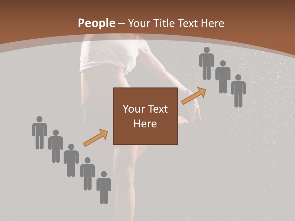 A Woman Jumping In The Air In The Rain PowerPoint Template