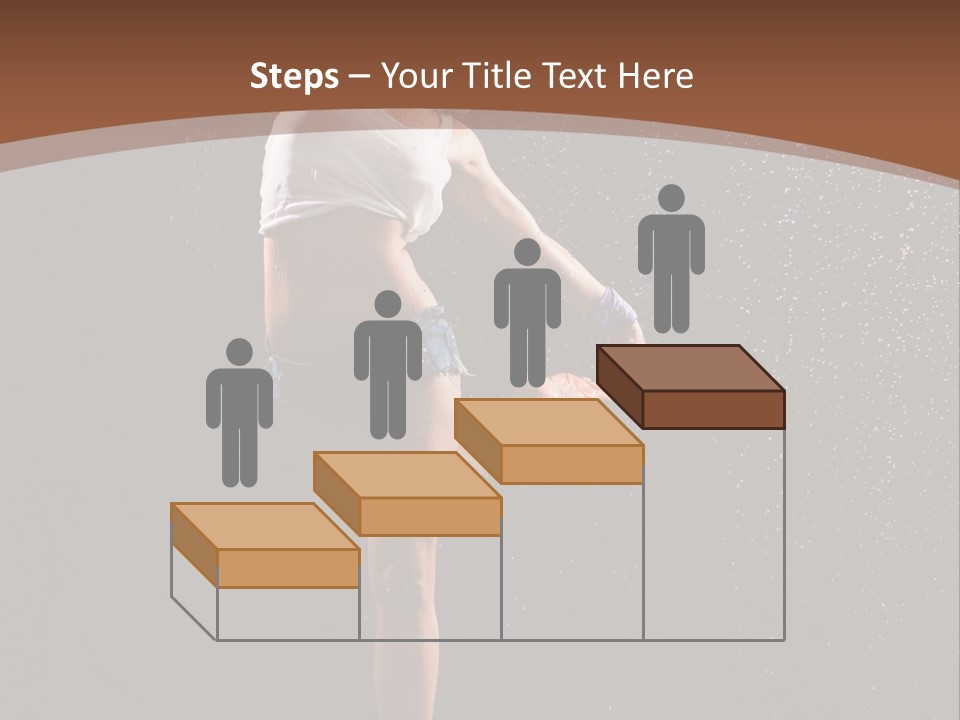 A Woman Jumping In The Air In The Rain PowerPoint Template