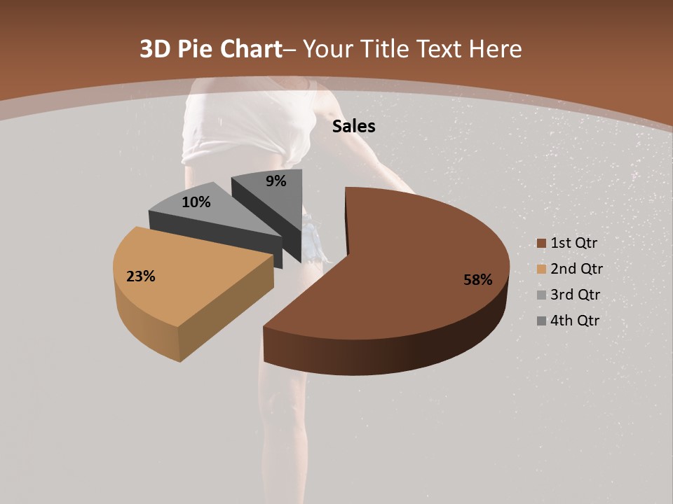A Woman Jumping In The Air In The Rain PowerPoint Template
