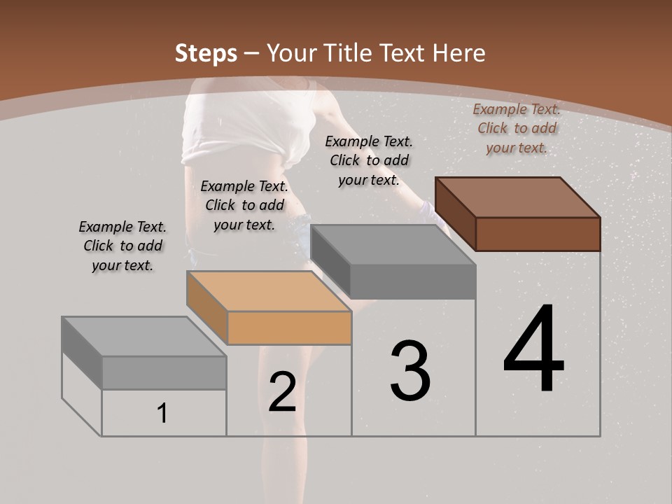 A Woman Jumping In The Air In The Rain PowerPoint Template