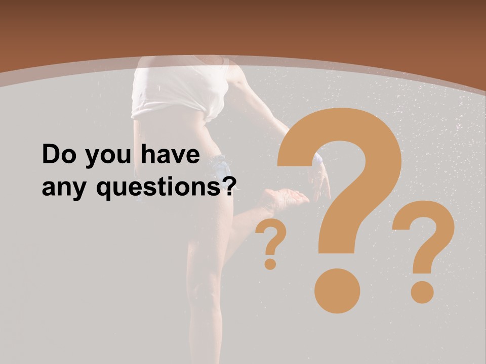 A Woman Jumping In The Air In The Rain PowerPoint Template