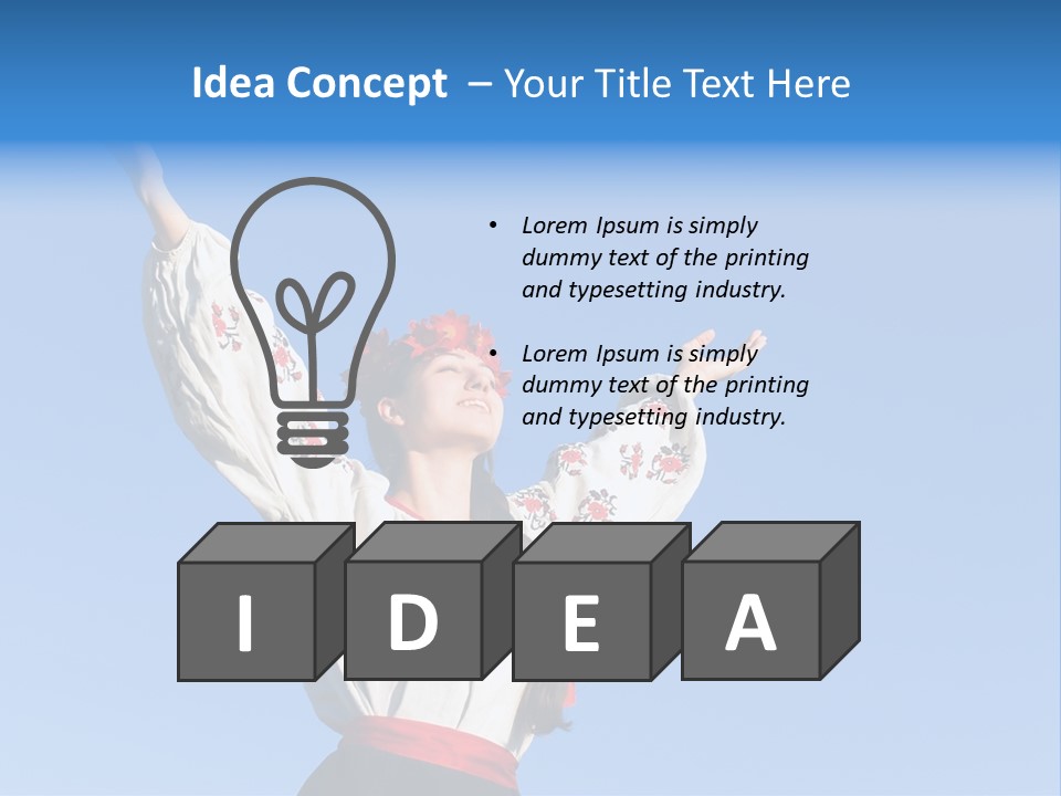 Woman Wreath Authentic PowerPoint Template