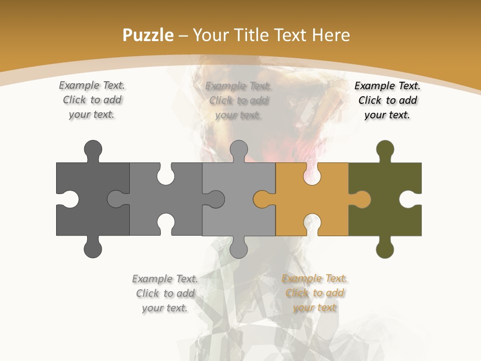 A Woman In A Red Dress Is Dancing On A White And Gold Background PowerPoint Template