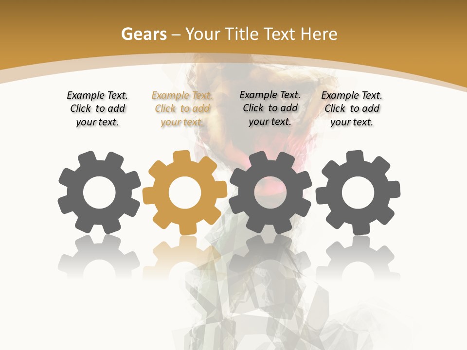 A Woman In A Red Dress Is Dancing On A White And Gold Background PowerPoint Template