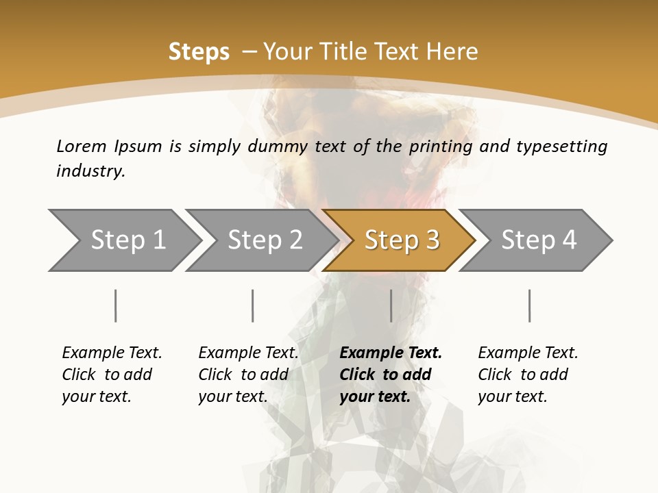 A Woman In A Red Dress Is Dancing On A White And Gold Background PowerPoint Template