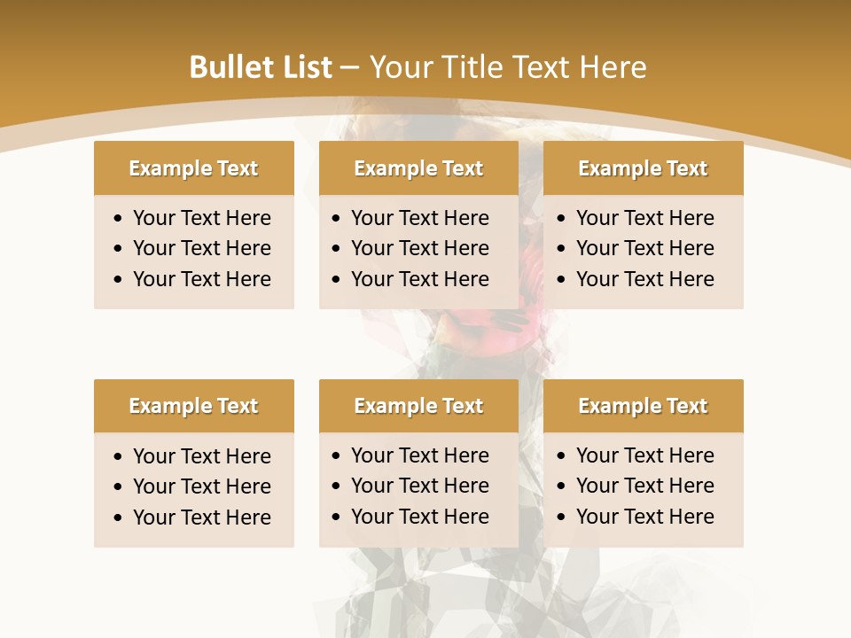 A Woman In A Red Dress Is Dancing On A White And Gold Background PowerPoint Template