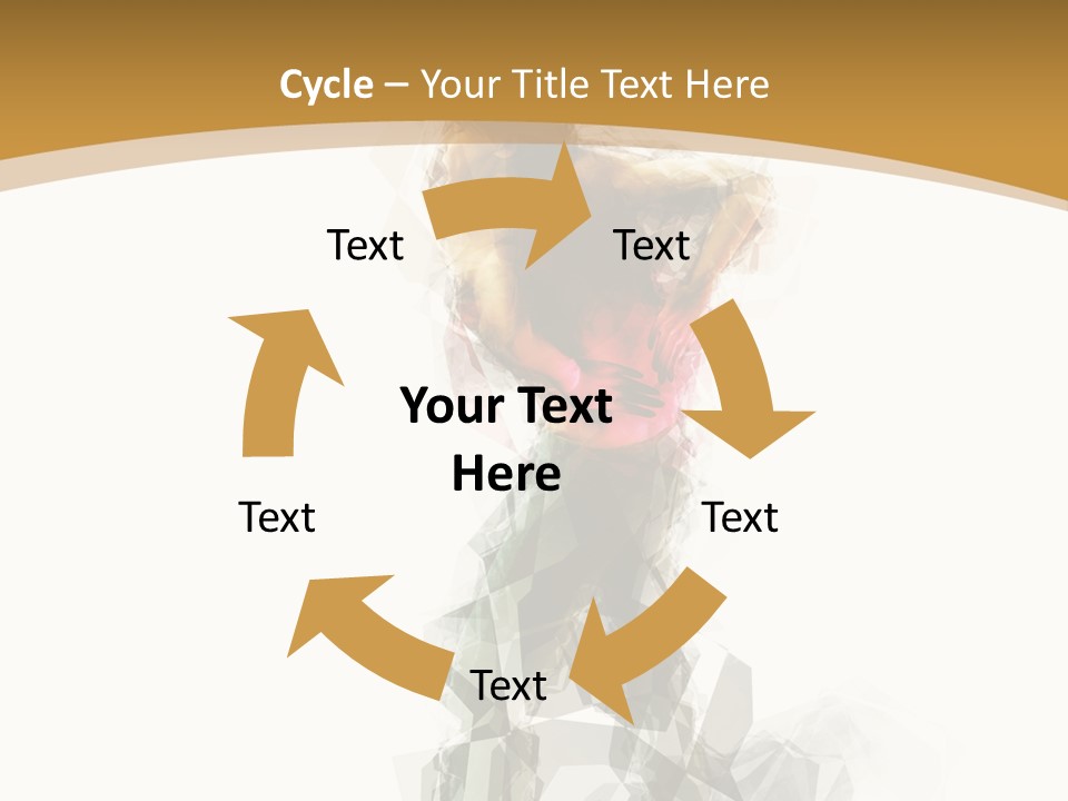 A Woman In A Red Dress Is Dancing On A White And Gold Background PowerPoint Template