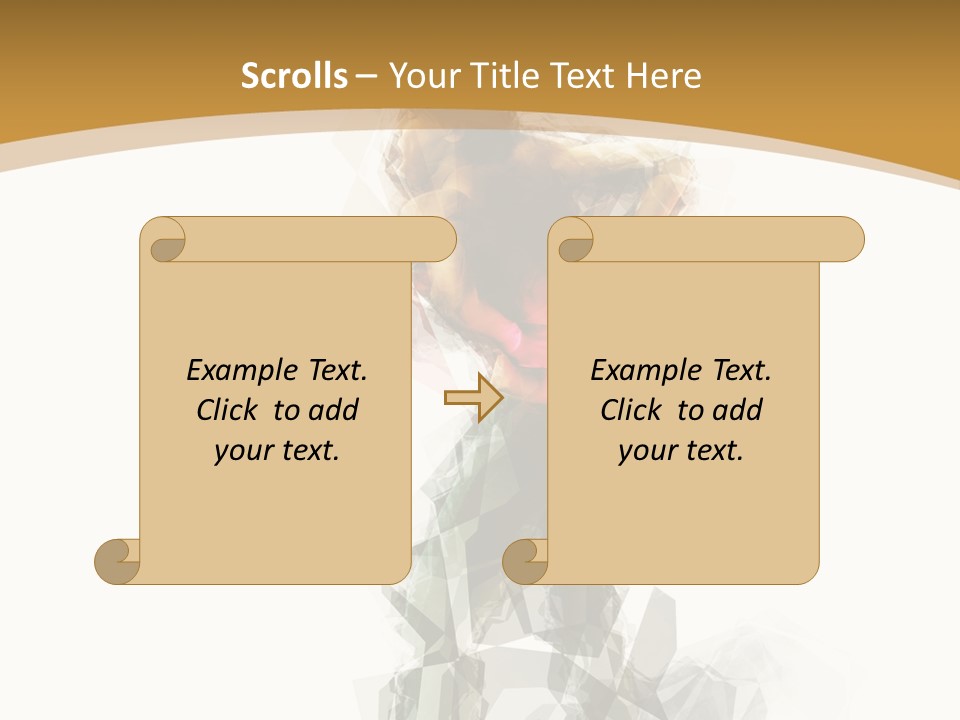 A Woman In A Red Dress Is Dancing On A White And Gold Background PowerPoint Template