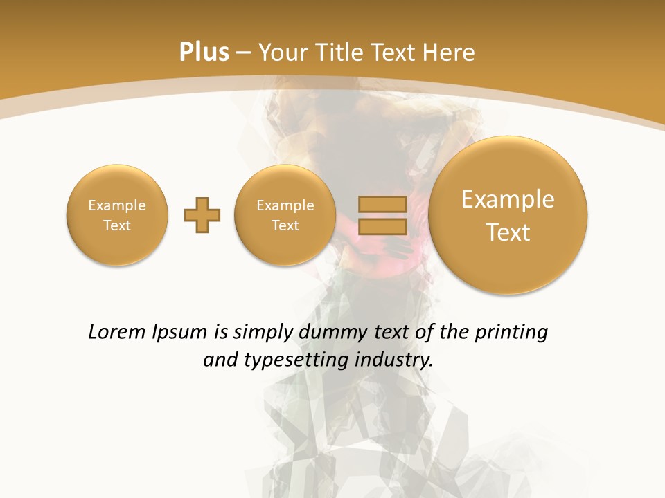 A Woman In A Red Dress Is Dancing On A White And Gold Background PowerPoint Template