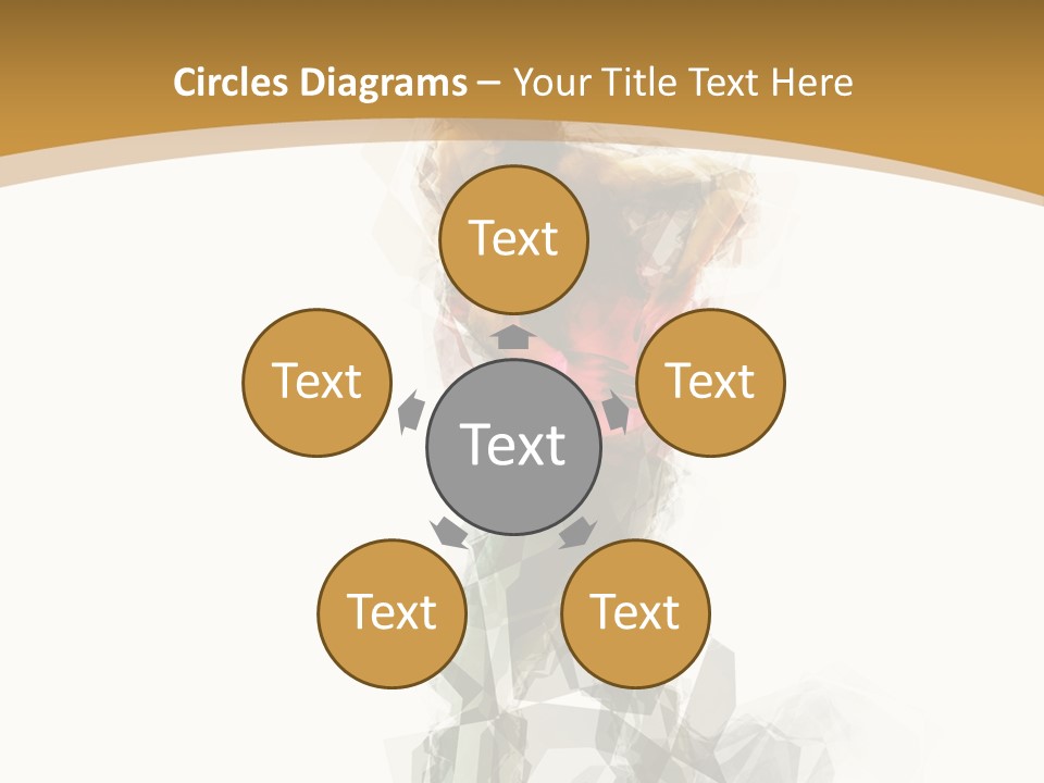 A Woman In A Red Dress Is Dancing On A White And Gold Background PowerPoint Template