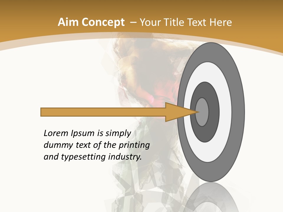 A Woman In A Red Dress Is Dancing On A White And Gold Background PowerPoint Template