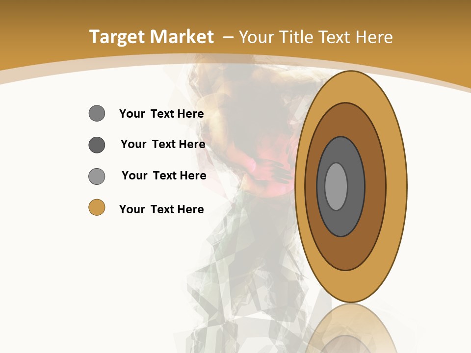 A Woman In A Red Dress Is Dancing On A White And Gold Background PowerPoint Template