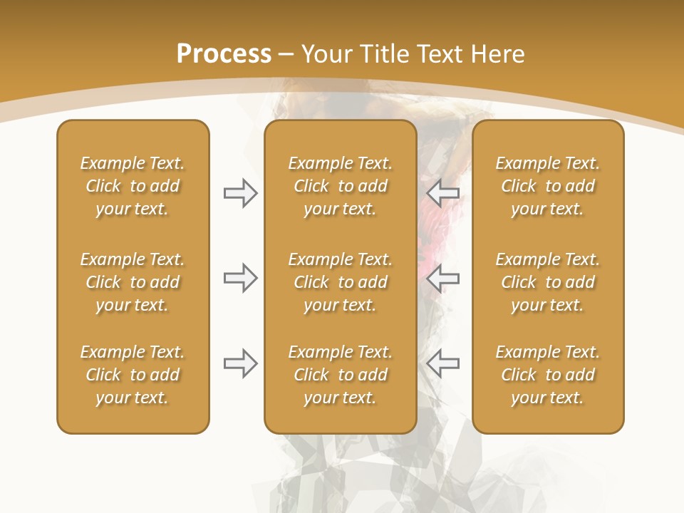 A Woman In A Red Dress Is Dancing On A White And Gold Background PowerPoint Template