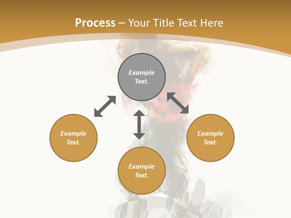 A Woman In A Red Dress Is Dancing On A White And Gold Background PowerPoint Template