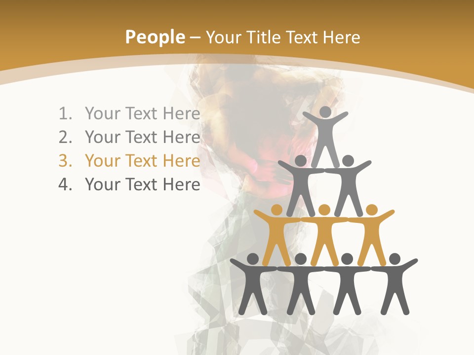 A Woman In A Red Dress Is Dancing On A White And Gold Background PowerPoint Template