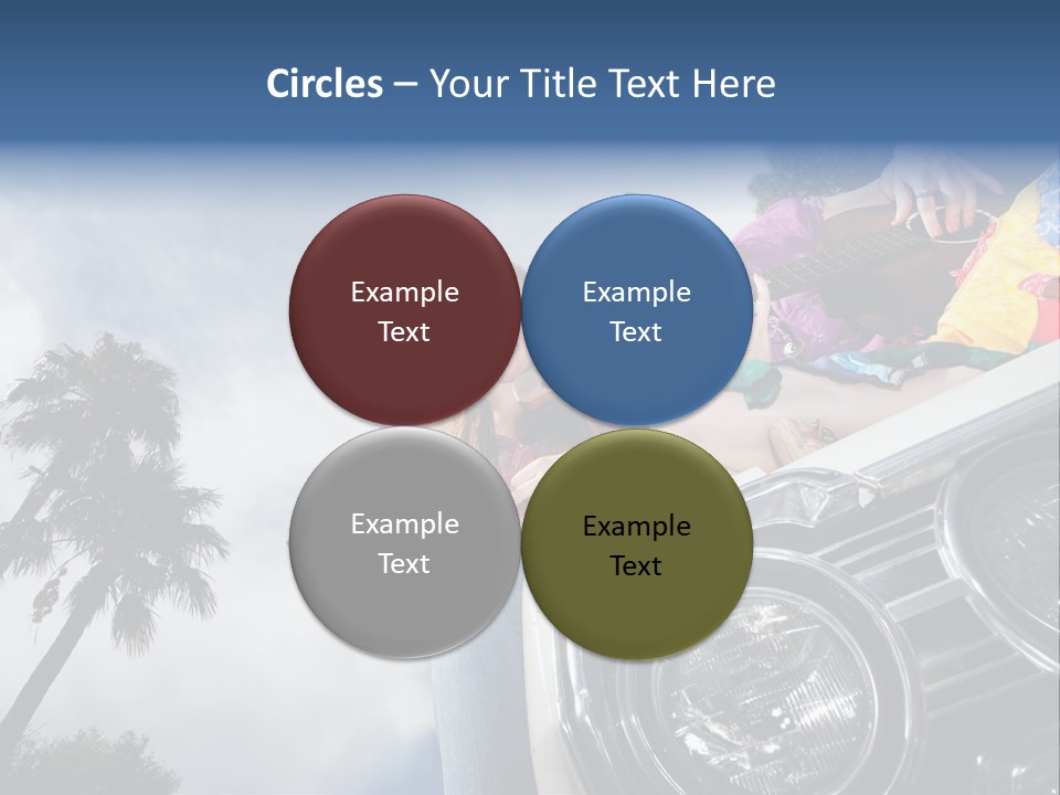 A Couple Of People That Are Sitting In The Back Of A Car PowerPoint Template