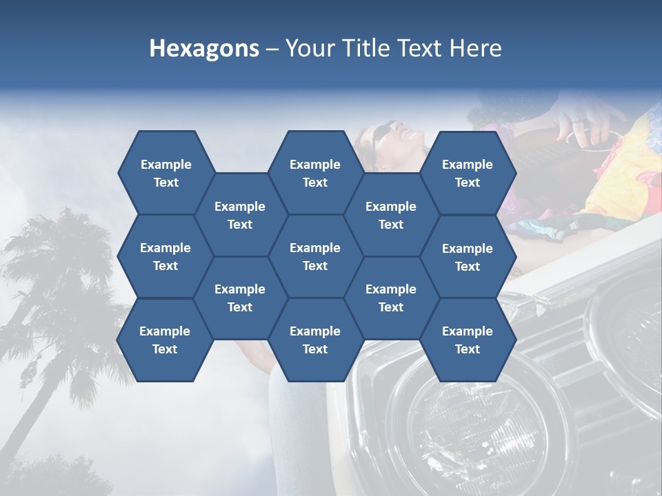 A Couple Of People That Are Sitting In The Back Of A Car PowerPoint Template