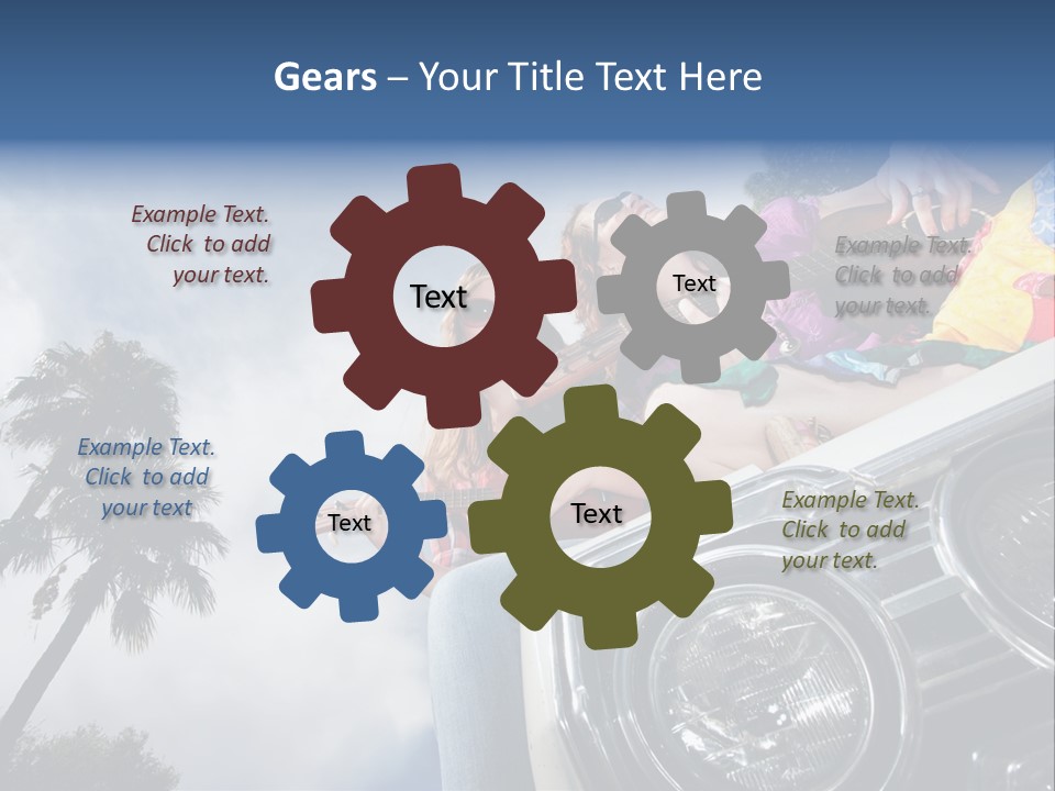 A Couple Of People That Are Sitting In The Back Of A Car PowerPoint Template