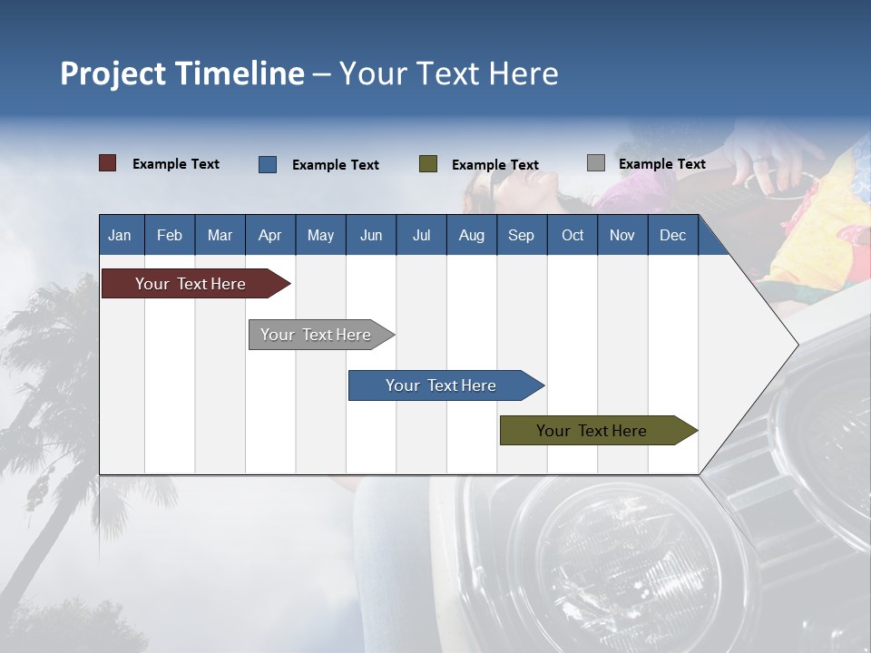 A Couple Of People That Are Sitting In The Back Of A Car PowerPoint Template