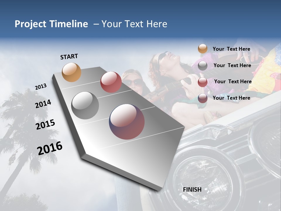 A Couple Of People That Are Sitting In The Back Of A Car PowerPoint Template