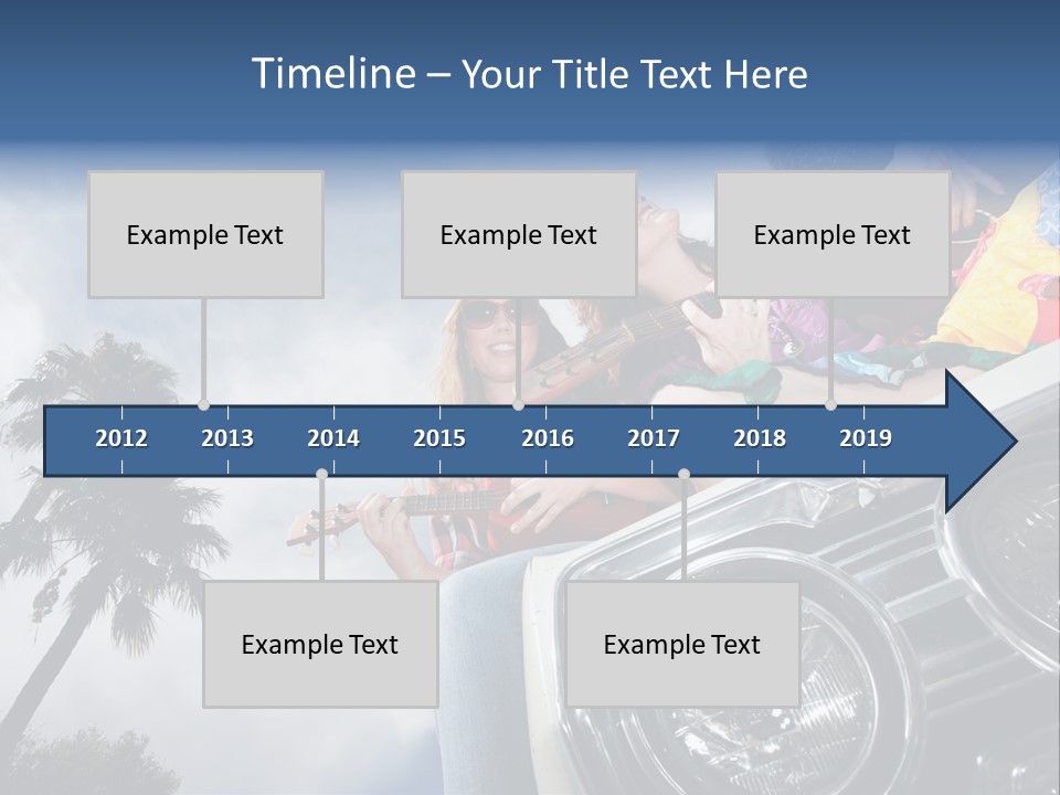 A Couple Of People That Are Sitting In The Back Of A Car PowerPoint Template