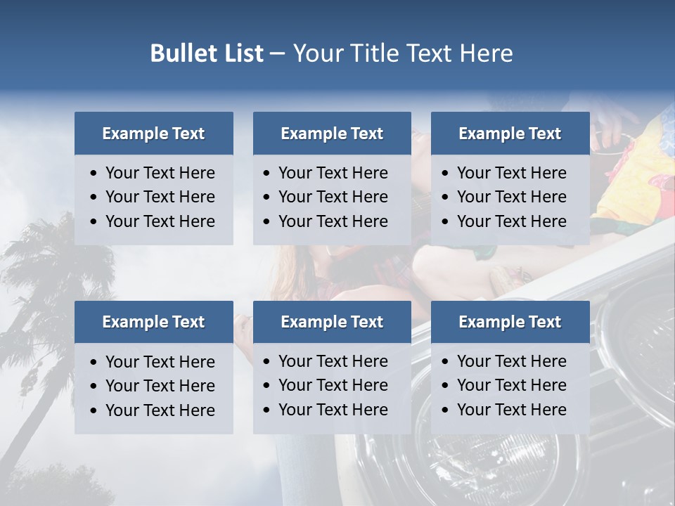 A Couple Of People That Are Sitting In The Back Of A Car PowerPoint Template