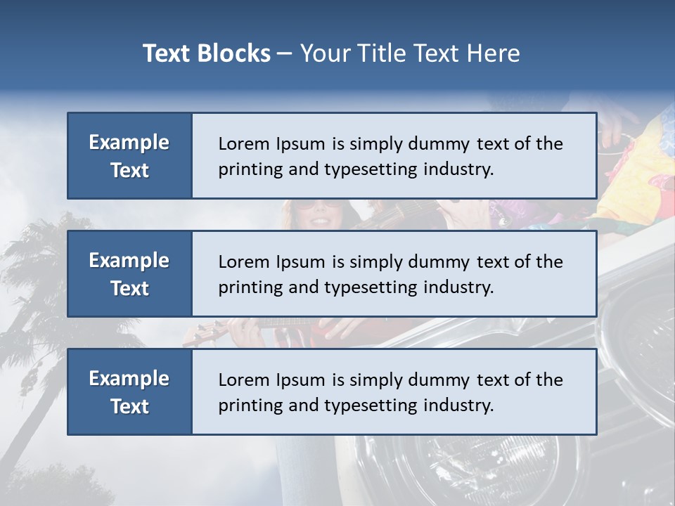 A Couple Of People That Are Sitting In The Back Of A Car PowerPoint Template