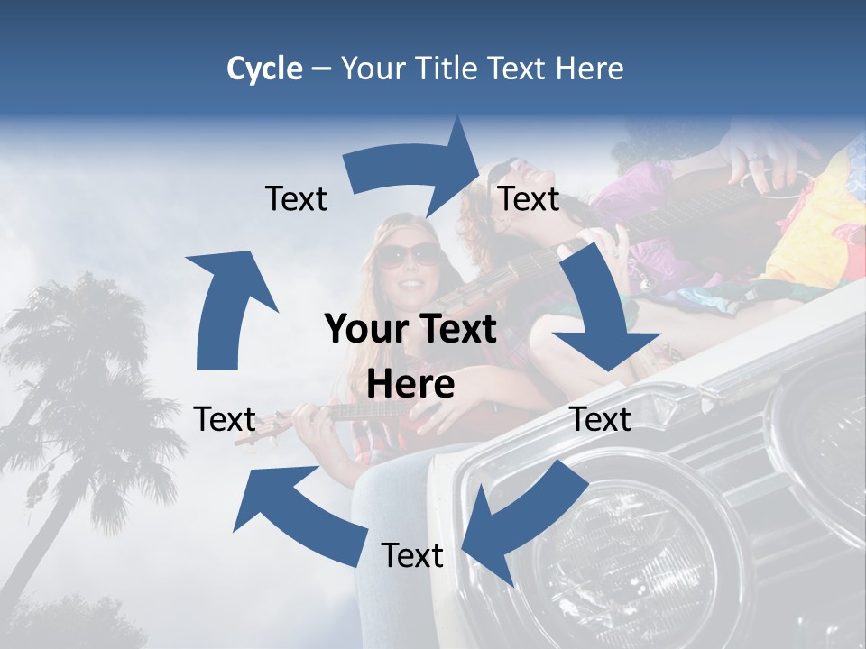 A Couple Of People That Are Sitting In The Back Of A Car PowerPoint Template