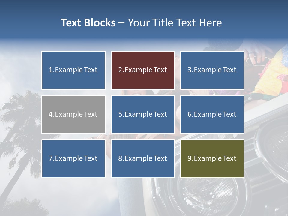 A Couple Of People That Are Sitting In The Back Of A Car PowerPoint Template