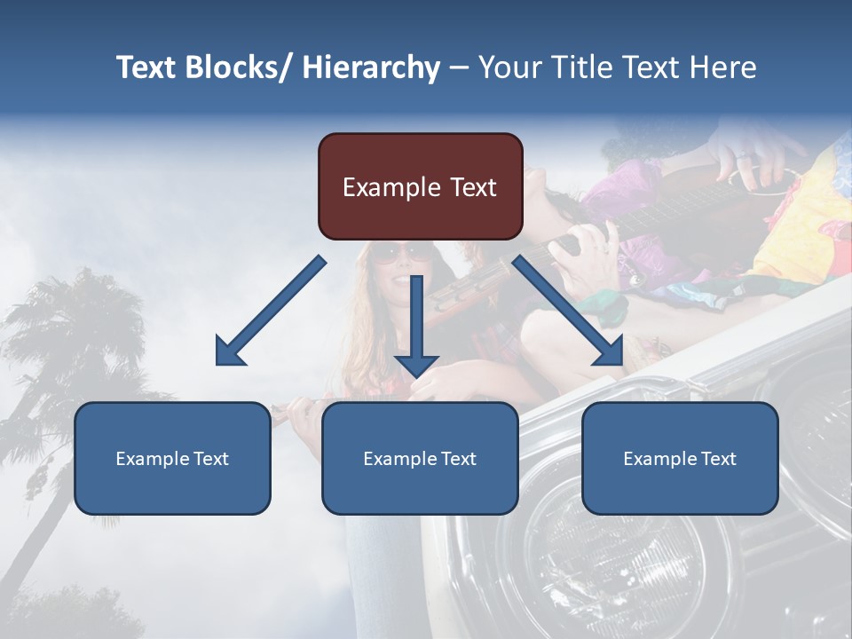 A Couple Of People That Are Sitting In The Back Of A Car PowerPoint Template