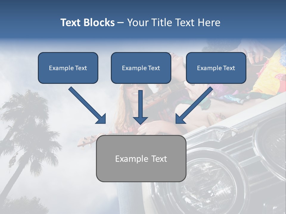 A Couple Of People That Are Sitting In The Back Of A Car PowerPoint Template