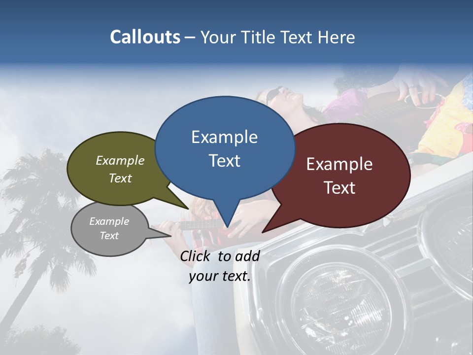 A Couple Of People That Are Sitting In The Back Of A Car PowerPoint Template