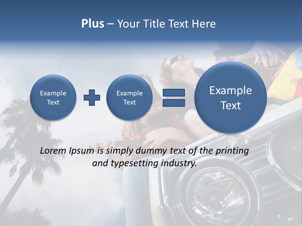 A Couple Of People That Are Sitting In The Back Of A Car PowerPoint Template